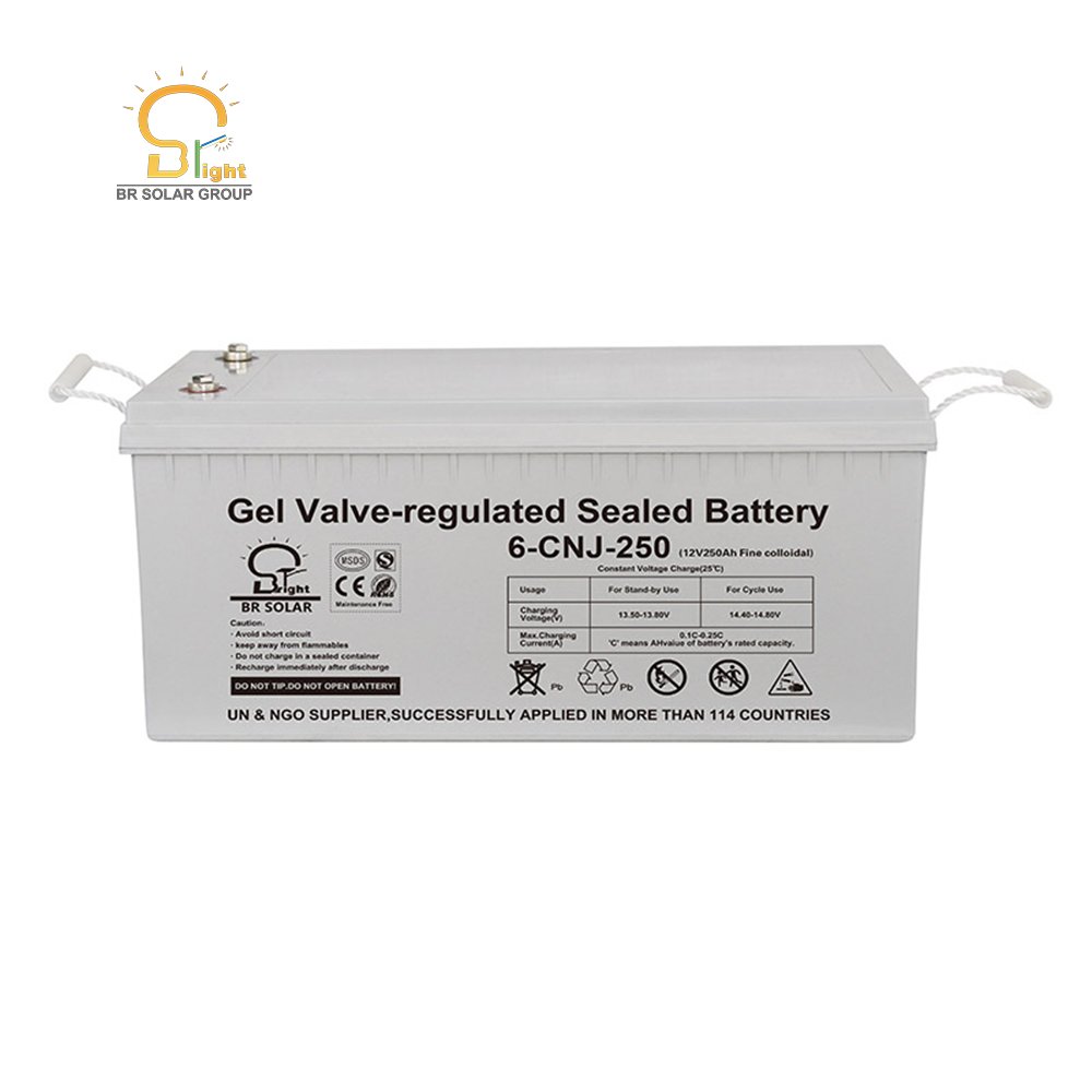 High quality 12v 200ah maintenance gel battery 12v 250ah gel lead acid battery for solar power system
