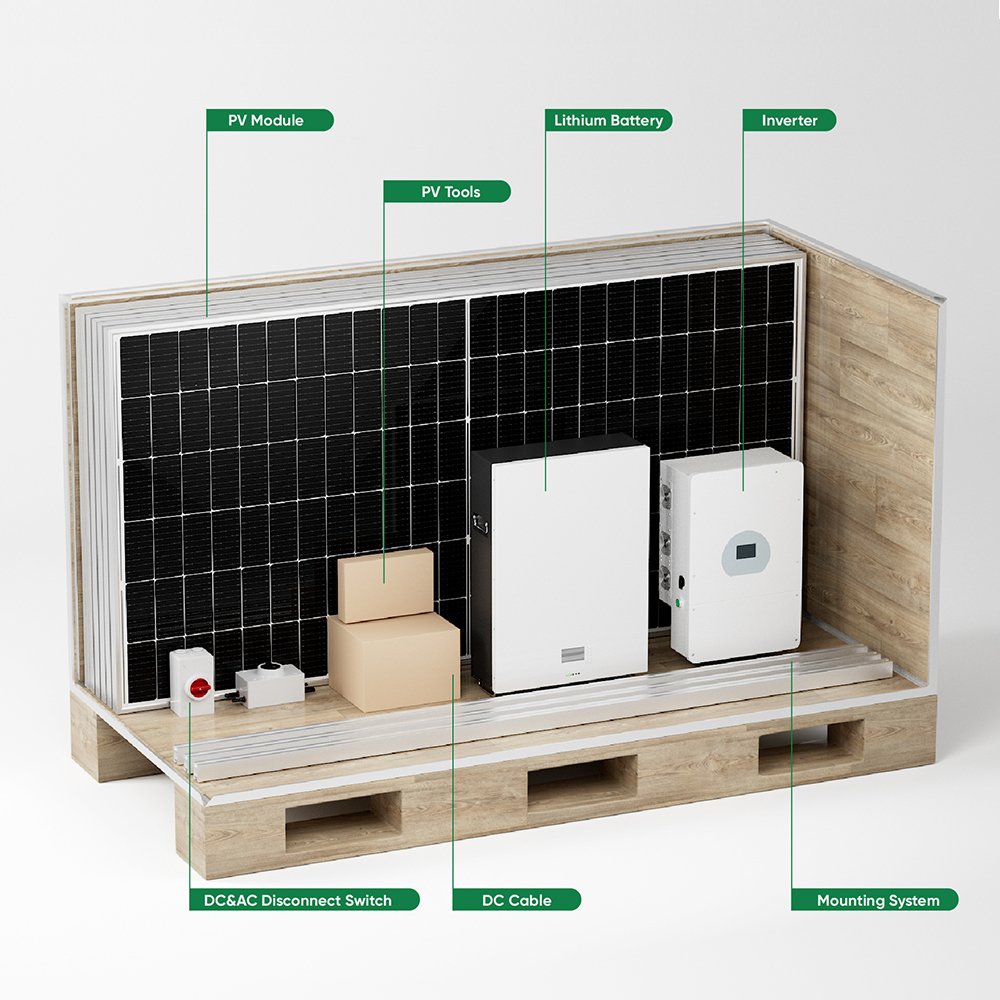Sunpal Solar Roof Tiles System 5kVA 8kVA 10kVA With Hybrid Off Grid Inverter