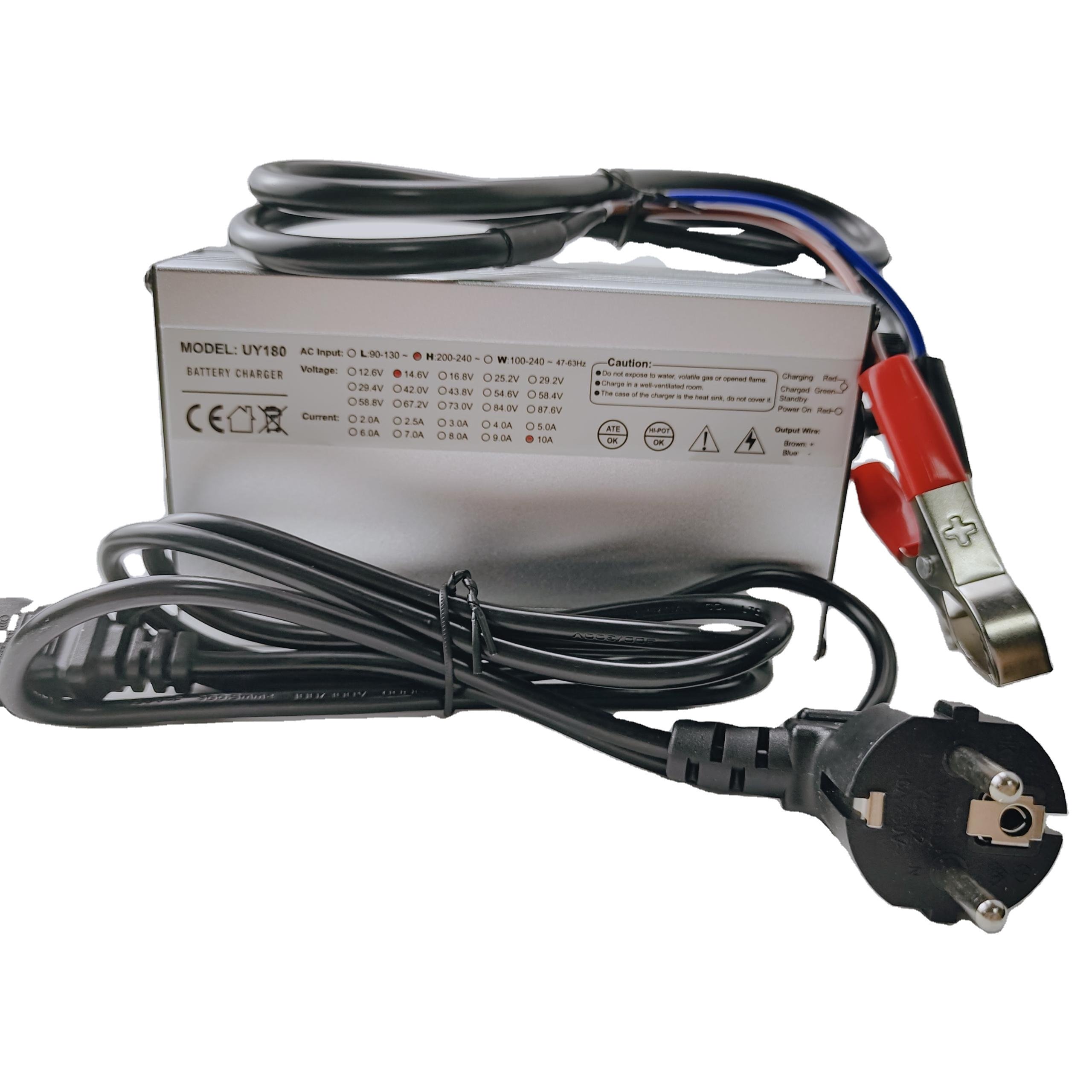 Li-ion Lifepo4 LTO 180W 2A 3A 4A 6A 10A 12V 24V 36V 48V 60V 72V Lithium Battery Pack Aluminum Case Smart Charger for E-Bike