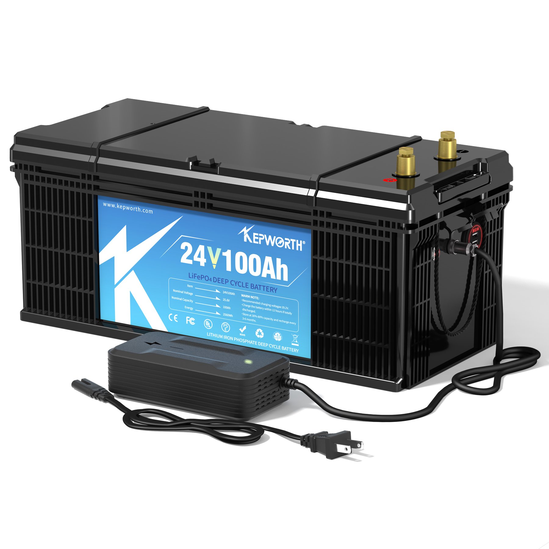 Kepworth 24V 100Ah Lithium ion Batteries Pack for Electric Vehicles RV Marine Boat Battery Lithium 24v 100Ah Lifepo4 With BMS