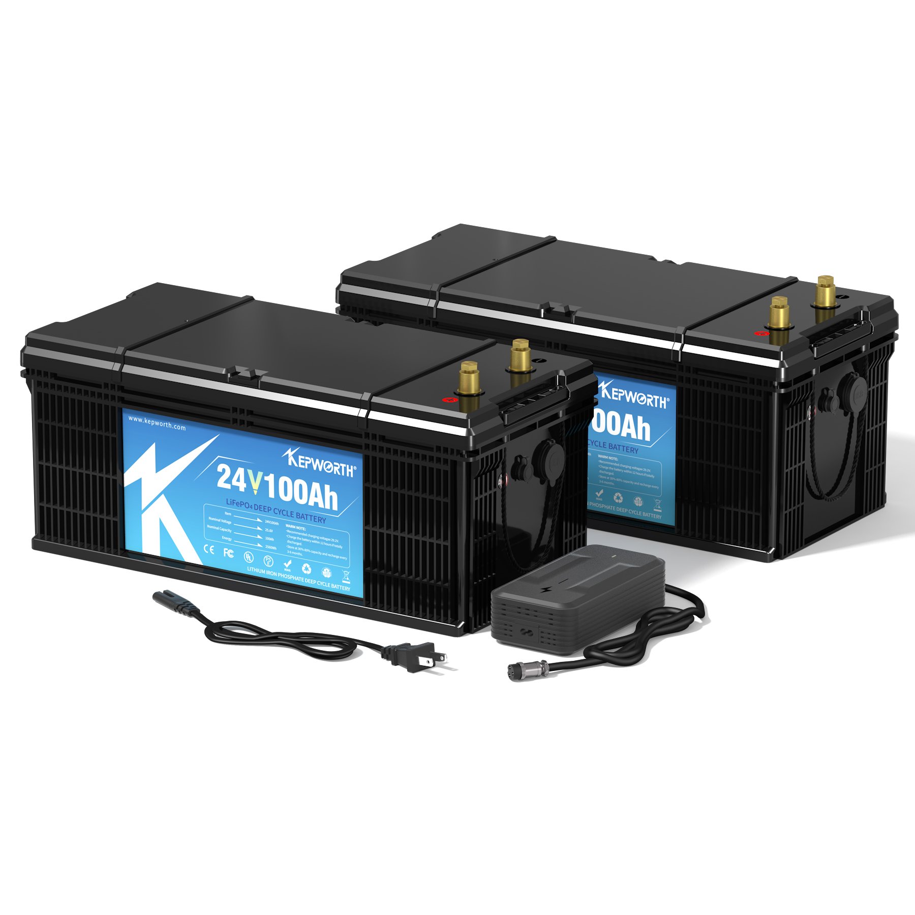 Kepworth 24V 100Ah Lithium ion Batteries Pack for Electric Vehicles RV Marine Boat Battery Lithium 24v 100Ah Lifepo4 With BMS