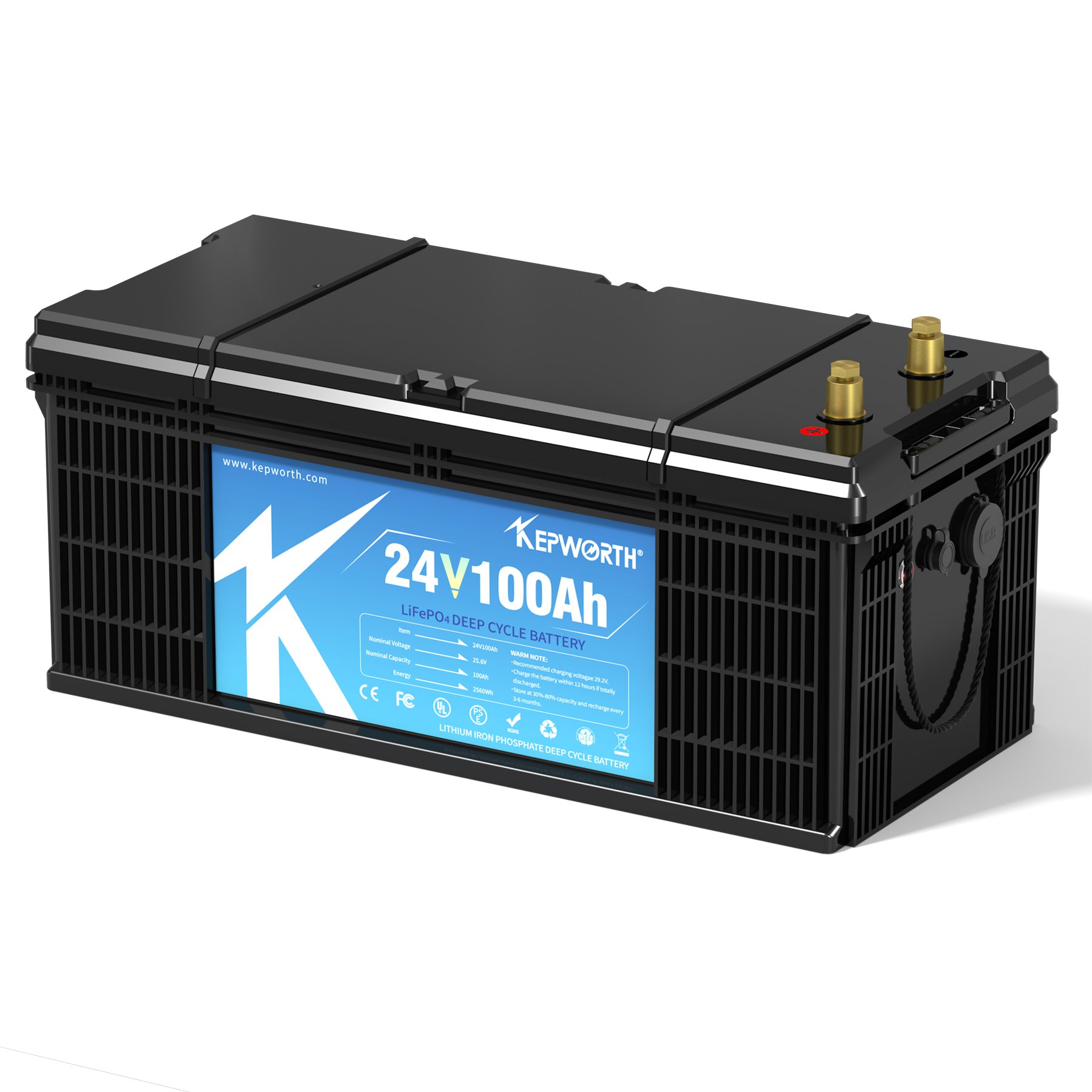 Kepworth 24V 100Ah Lithium ion Batteries Pack for Electric Vehicles RV Marine Boat Battery Lithium 24v 100Ah Lifepo4 With BMS