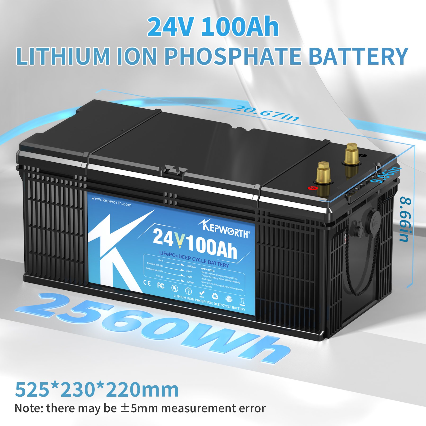 Kepworth 24V 100Ah Lithium ion Batteries Pack for Electric Vehicles RV Marine Boat Battery Lithium 24v 100Ah Lifepo4 With BMS