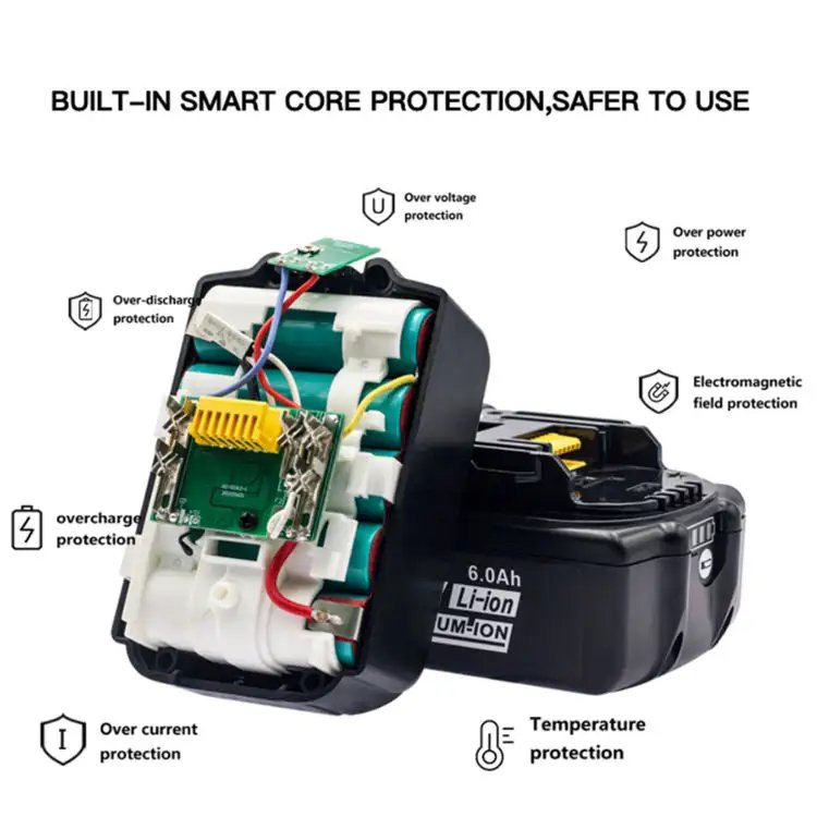 18V 5Ah 6Ah 18650 Drill Power Tools Battery Pack Replacement Lithium Ion Batteries For Makita Combo Kit Battery BL1860 BL1830