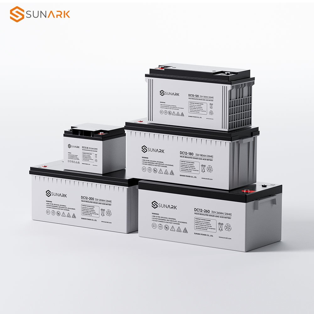 SunArk Lead Acid Vrla Batteries 12Volt 100Amp 200Amp AGM Deep Cycle Gel Battery For Farm Use