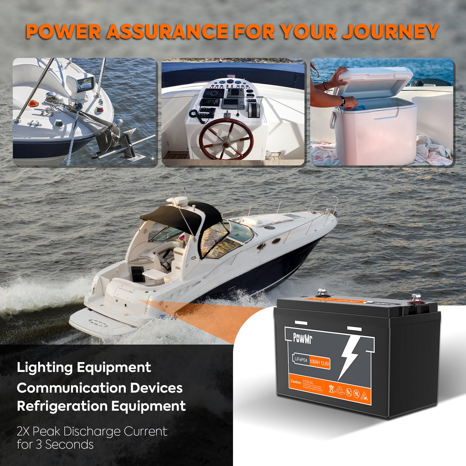 PowMr High Quality Lifepo4 100AH 12.8V Battery Up to 4 units in series Energy Storage Lithium Lead acid Battery