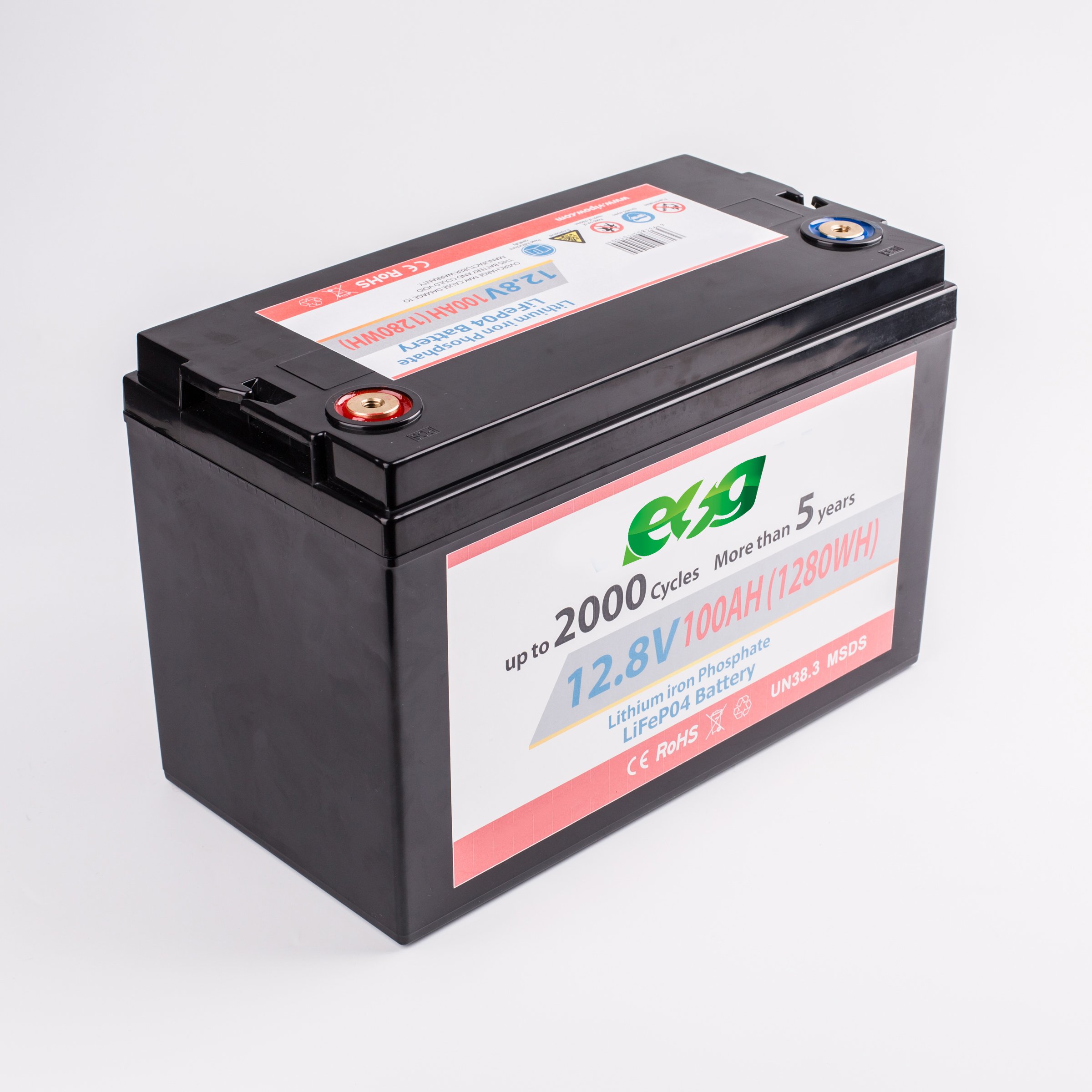 ESG 12.8v100ah Pack Lifepo4 Light Li-ion Liitokala 18650 Charger Ion Lithium Battery Solar