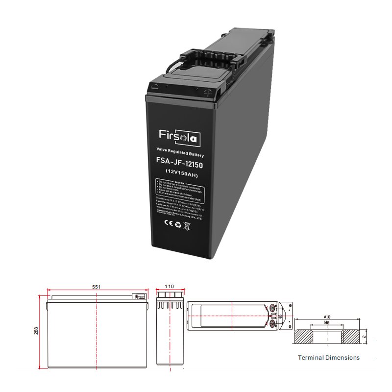 Firsola Deep Cycle 12v 150Ah Lead Acid Front Terminal for UPS Telecom Station Energy Storage