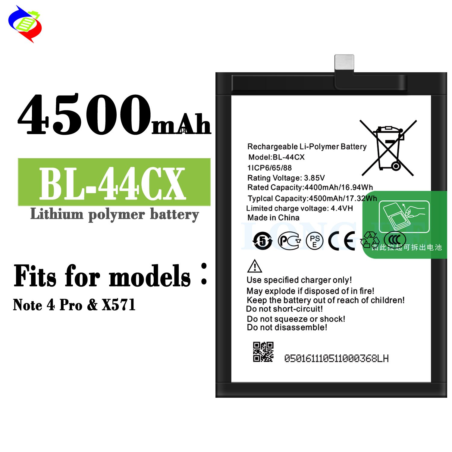 4500mAh BL-44CX X687 mobile phone battery for infinix Zero 8 battery rechargeable batteries