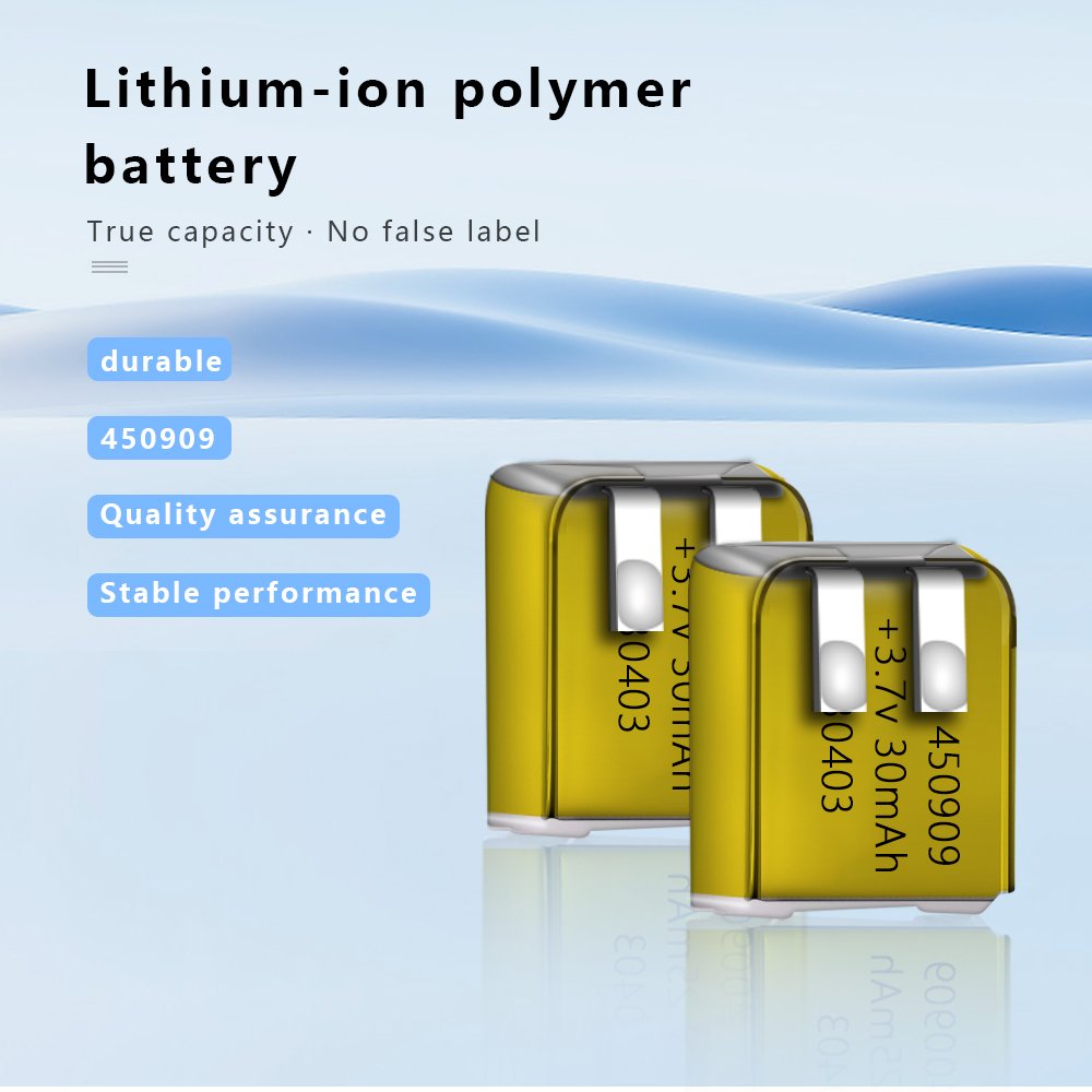 3.7v 30mah 450909 Rechargeable Lipo Lithium Polymer Battery 450909 For Wireless Earphone Speaker Smart Wear