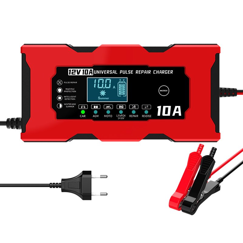 Lead Acid Battery Charger 12V10A 24V5A Rectifier Intelligent Pulse Repair Digital Display