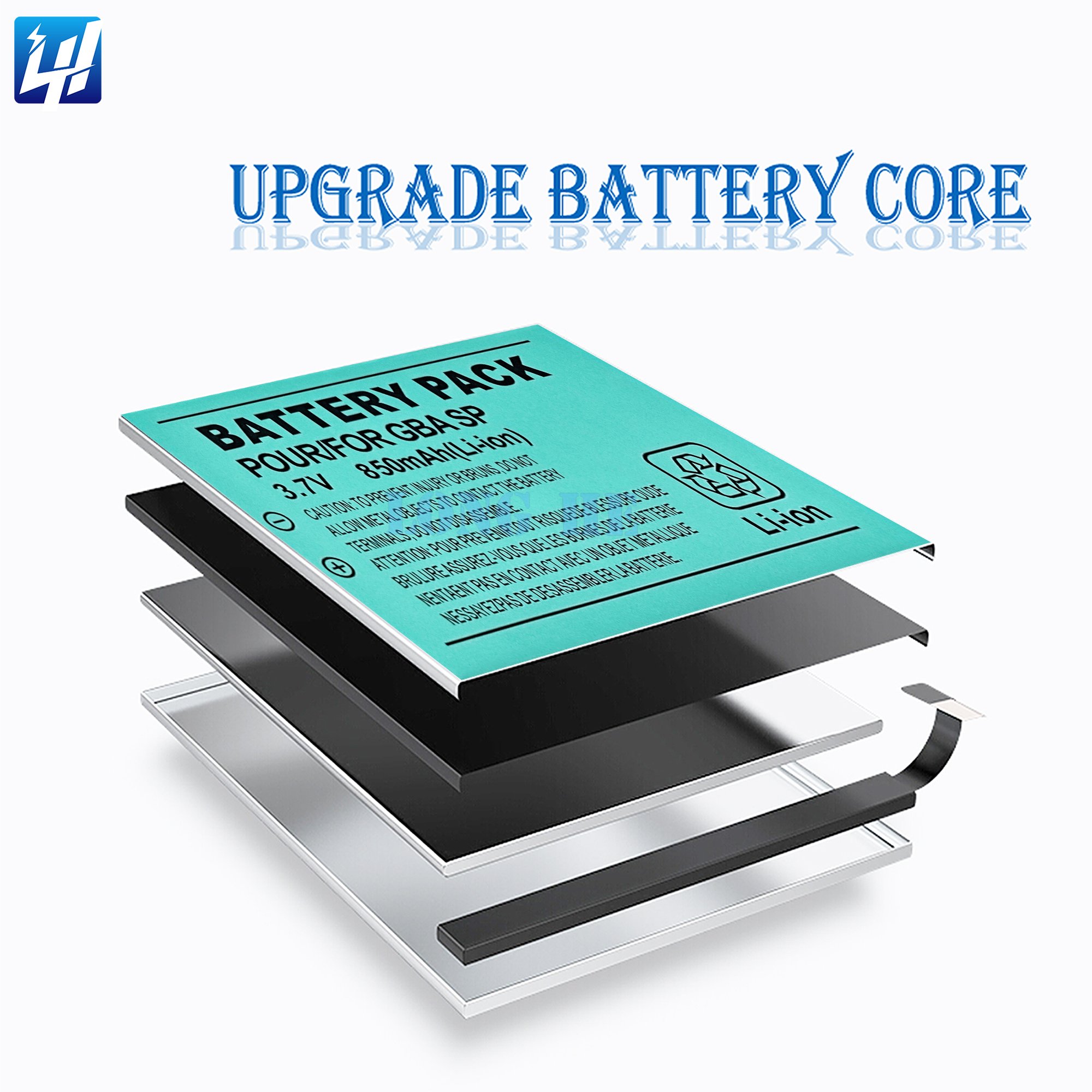 OEM GBA SP Battery Replacement For Gameboy Advanced GBA SP 3.7V 850mAh Li-ion Rechargeable Batteries
