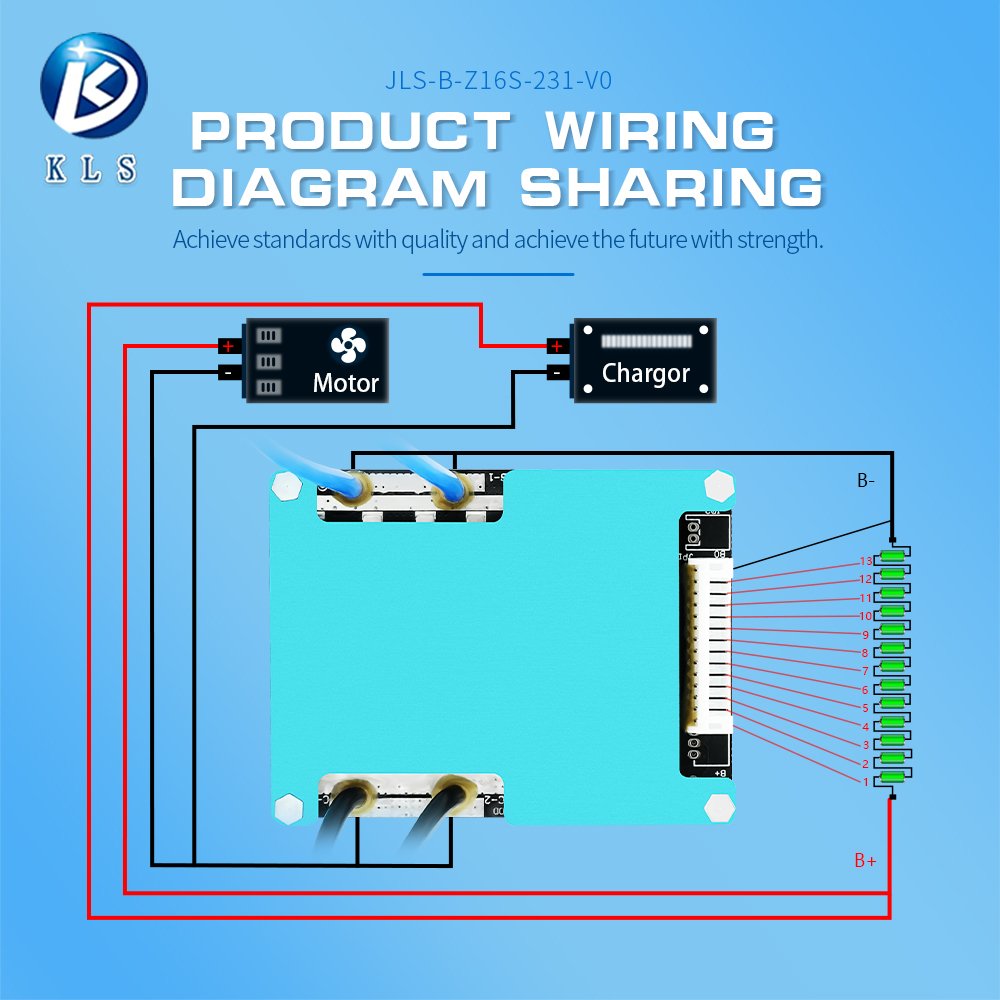 KLS BMS 1A 10A 60A with Balance Bms Lifepo4 Li-Ion Lto Battery Management System Bms for electric sweeper