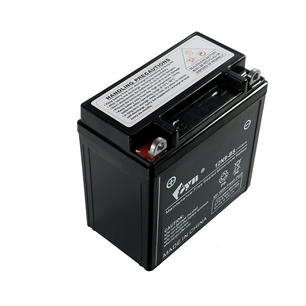 12N9-BS Maintenance Free Lead Acid Motorcycle Battery Motorcycle Parts 12V9AH factory wholesale price
