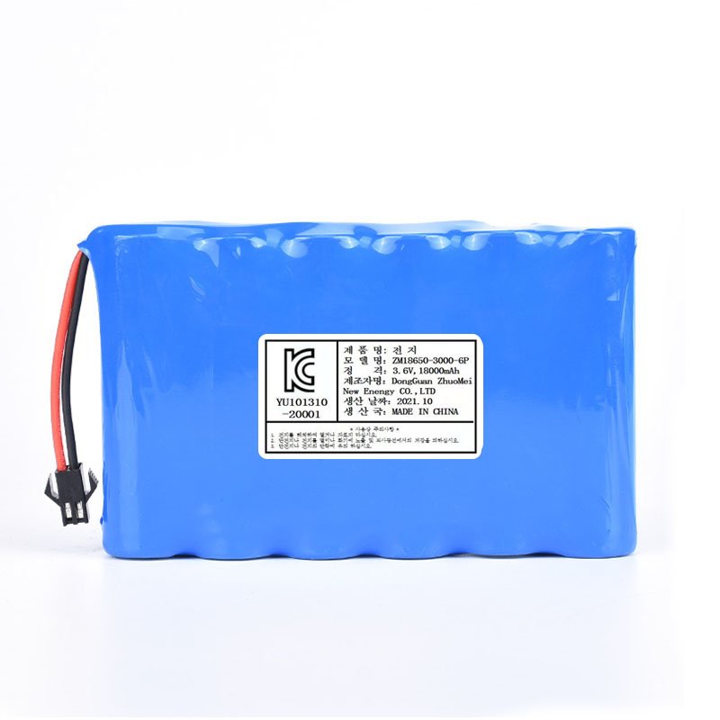 KC Certificate 18650 battery Pack 18000mAh 3.7v6.5A 1S6P ( 3000mAh cell ) Rechargeable Lithium Li ion battery with PCM and cable