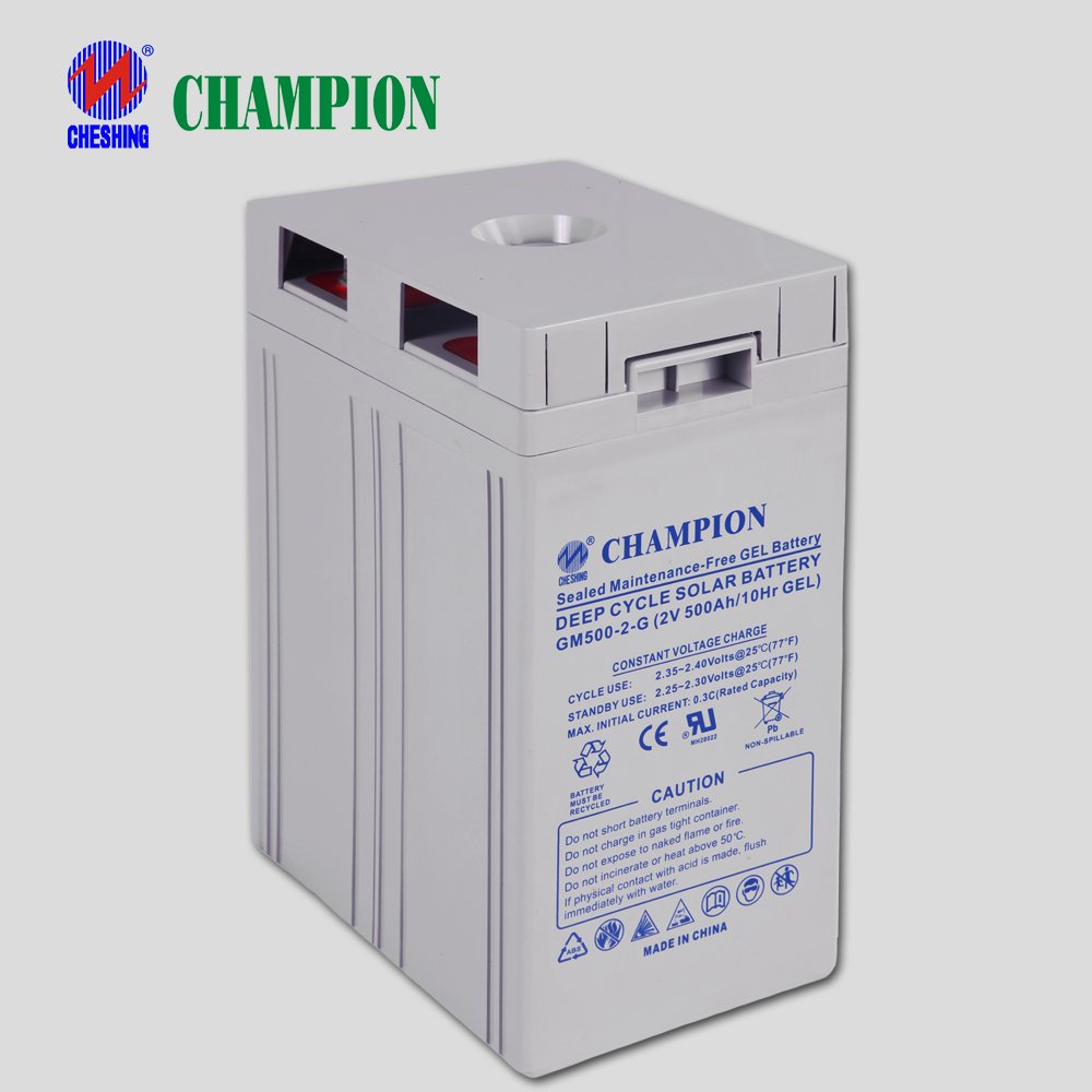Champion Hot Sale Long cycle Life Lead Acid Solar Battery Deep Cycle 2v 500ah Agm Gel Batteries Price