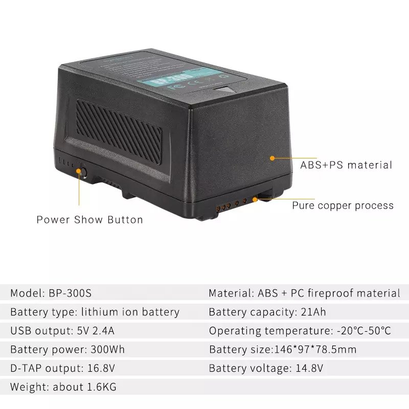 300W 20400mah BP-300 V Lock V Mount Battery for Camcorder Camera Video LED Light real-time detection Lithium Ion Batteries
