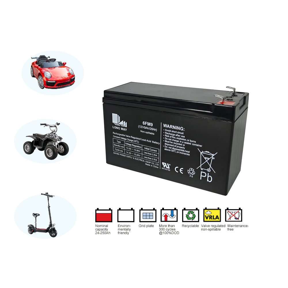 Power Electric scooter used Maintenance Free 12V9ah 6FM9 Lead Acid batteries