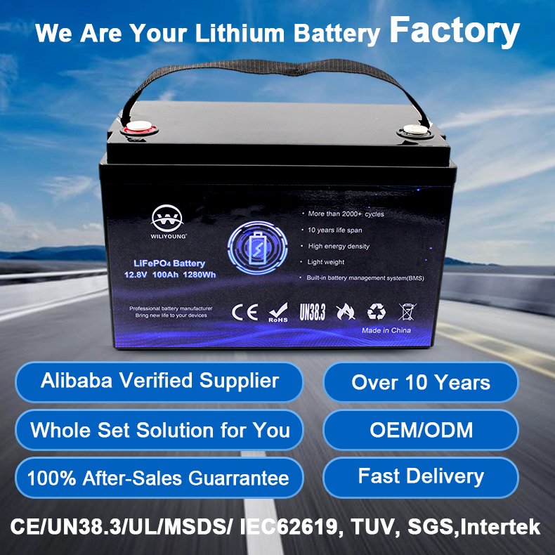 Replace the Lithium Ion Battery Lead-Acid Gel Battery Yabo Custom RV/ Camping Long Life Cycle 170Ah 150Ah 100Ah 12V 24V LiFePO4