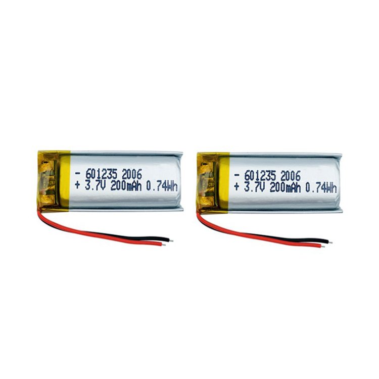 601235 lipo battery 3.7v 200mah lithium ion polymer battery