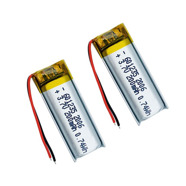 601235 lipo battery 3.7v 200mah lithium ion polymer battery