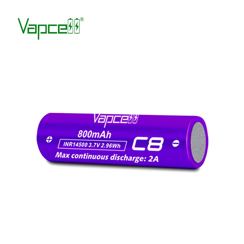 Vapcell 14500 3.6v 3.7v 800mah 2A C8 Lithium Li Ion Rechargeable Battery Aa