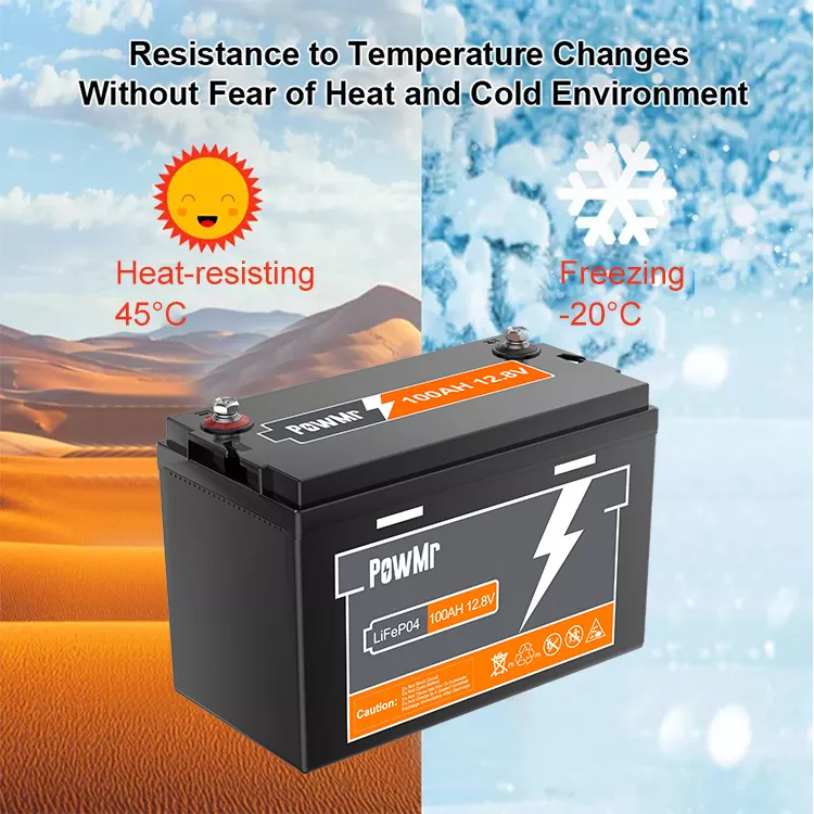 PowMr Hot Selling 12.8V 100AH Lithium Battery Charging M8 Terminal Lead-acid Battery for Energy storage