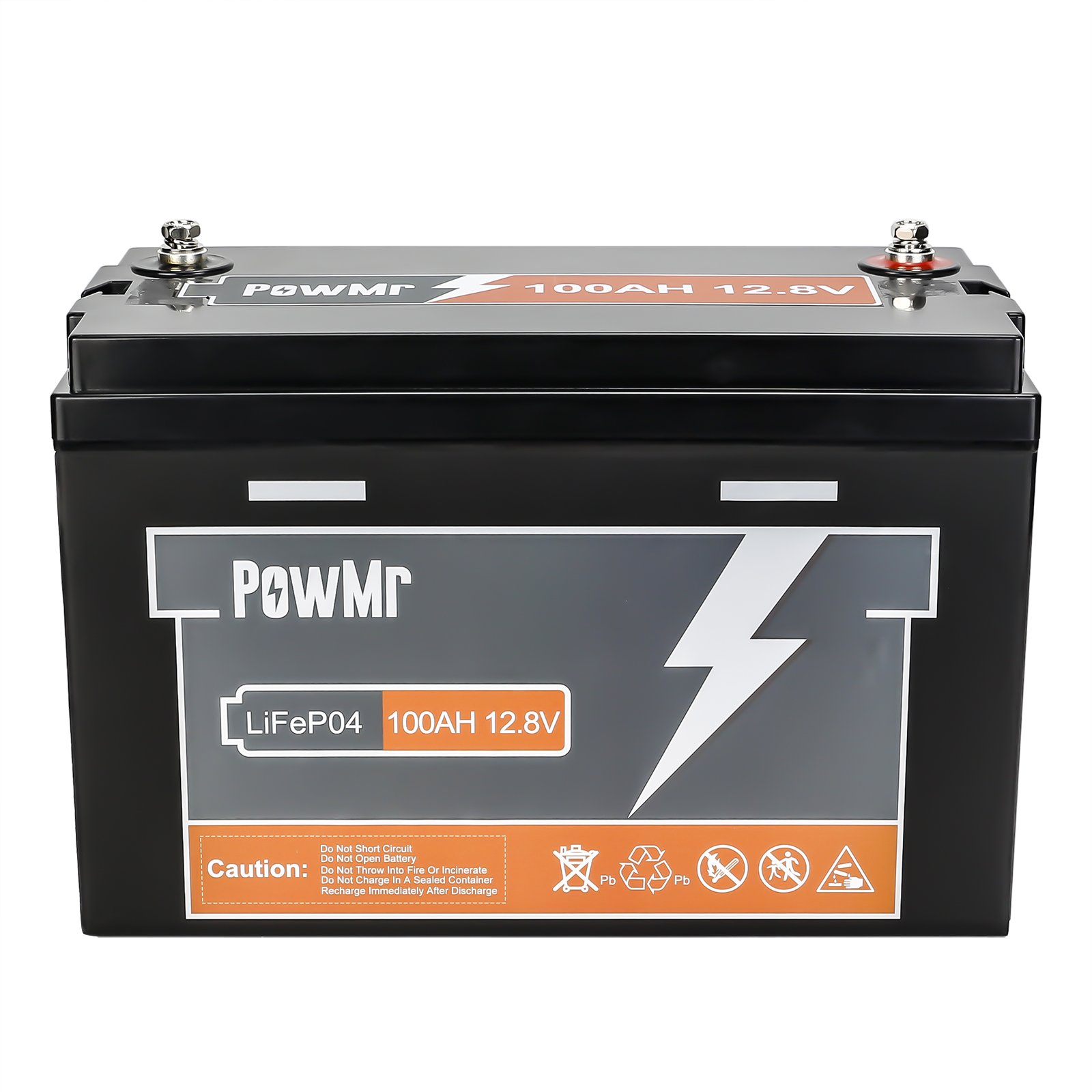 PowMr Hot Selling 12.8V 100AH Lithium Battery Charging M8 Terminal Lead-acid Battery for Energy storage