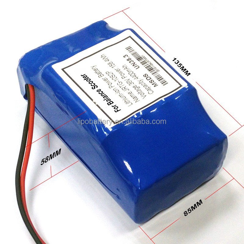 18650 10S2P li ion 36v 4400mah lithium ion battery pack hoverboard 4.4ah