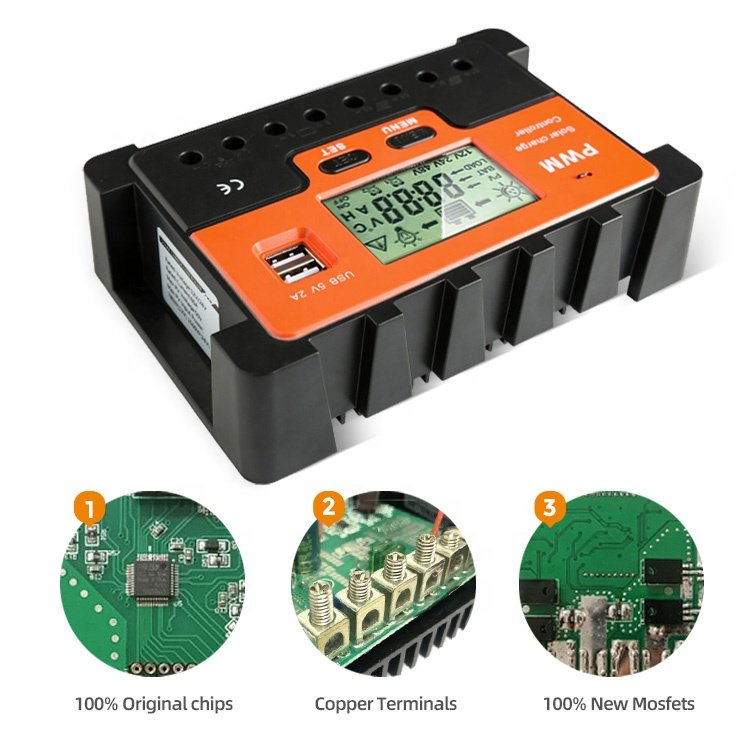 China manufacturer automatic 12v 24v 48v energy panel lead acid battery solar charge controller 100 amp