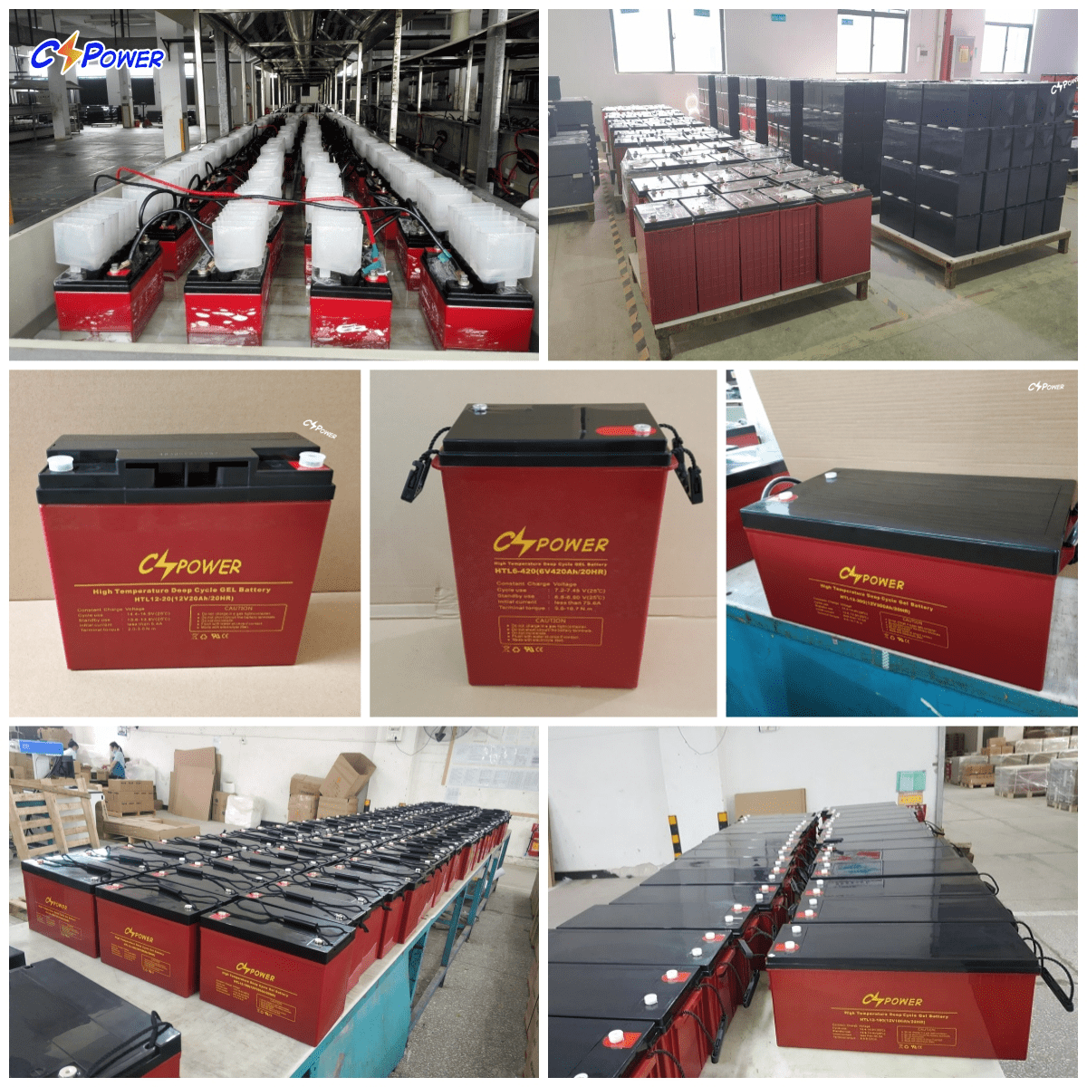 CSPower 6V 420Ah 6Volt AGM Deep Cycle Battery For Solar/Forklift HTL6-420