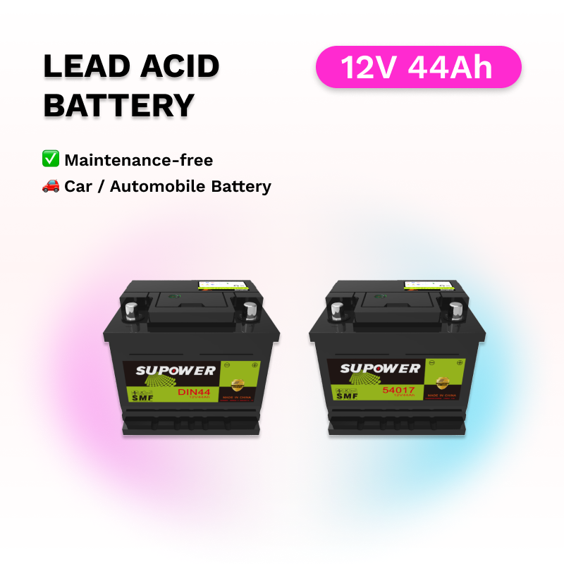 12V 44Ah lead acid battery OEM car maintenance-free battery SUPOWER DIN44 54017