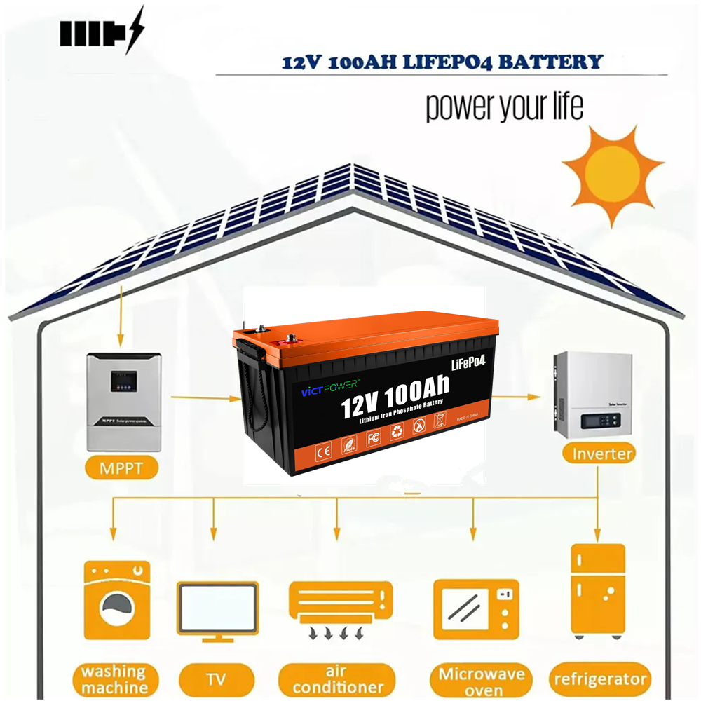 Deep Cycle Power 100Ah 300Ah 400Ah 200Ah Lifepo4 Battery 12V Lithium Ion Batteries Pack With Bms For Lead Acid Replacement