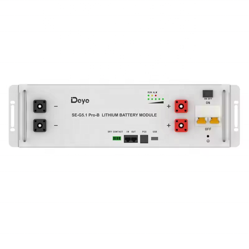 Deye Low Voltage 48v 51.2v 100ah 200ah 280ah Lifepo4 5.12kwh 9.6kwh 10kwh Rack able Lithium Ion Battery