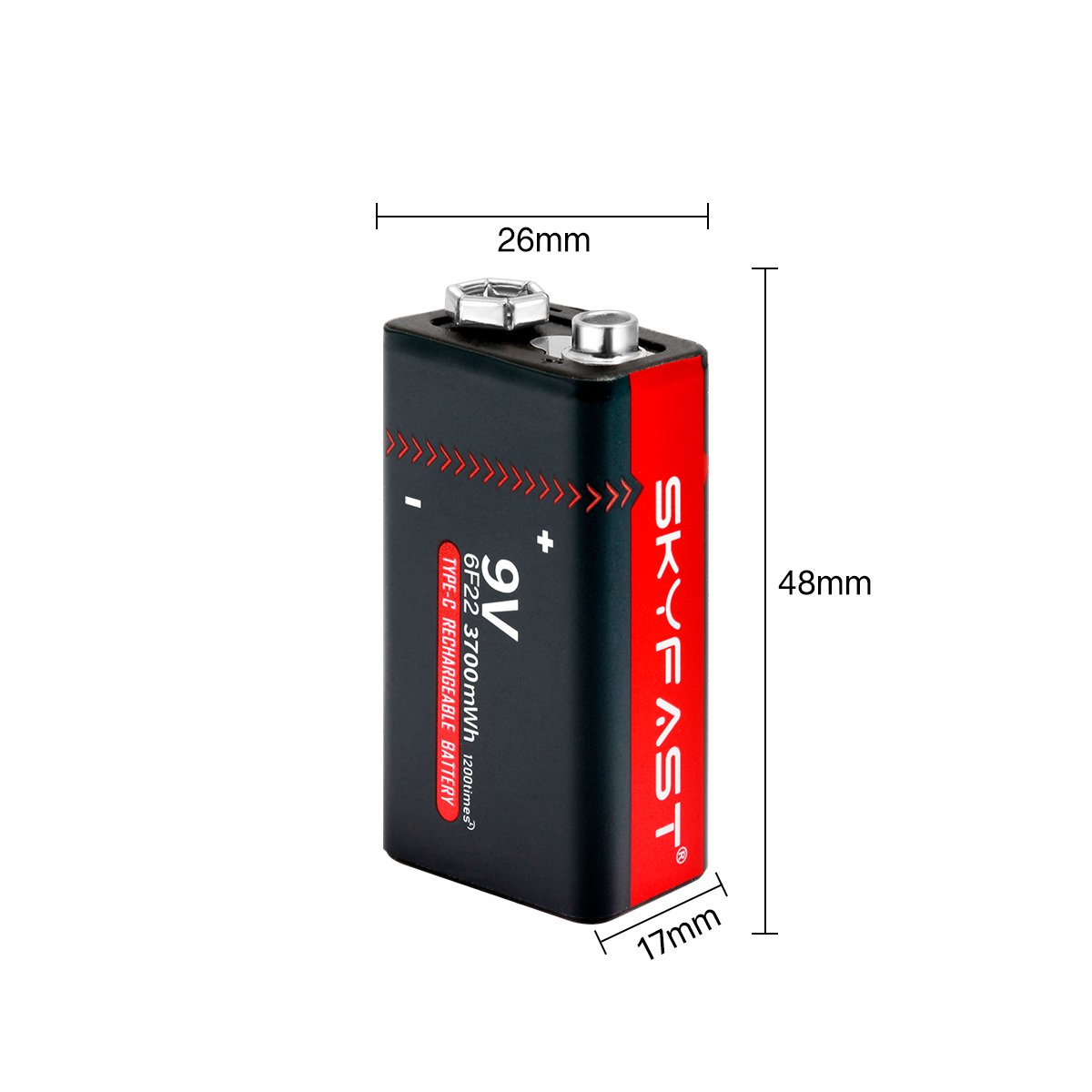 Wide Utility OEM li-ion 9 volt 650mAh USB 9v Rechargeable Lithium Battery for Multimeter Smoke detectors
