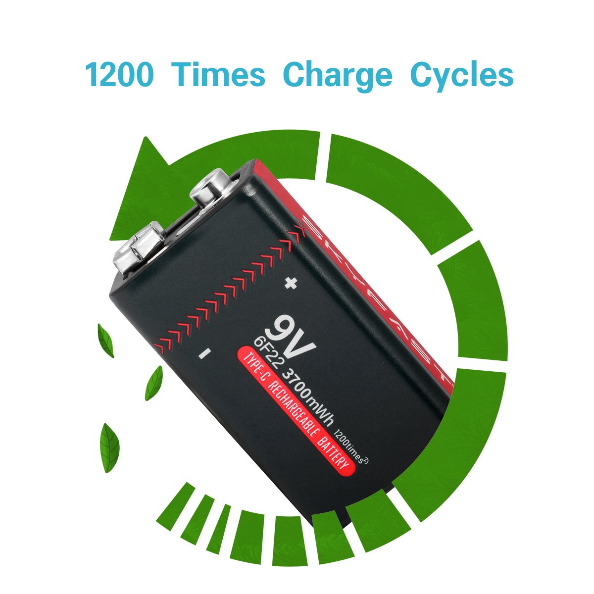 Wide Utility OEM li-ion 9 volt 650mAh USB 9v Rechargeable Lithium Battery for Multimeter Smoke detectors