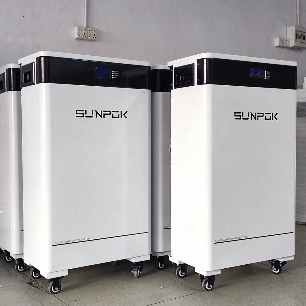 Sunpok 51.2V 48V Battery Pack 300Ah & 200Ah Lifepo4 Lithium Ion BMS Home Appliances Application Solar Energy Storage Systems
