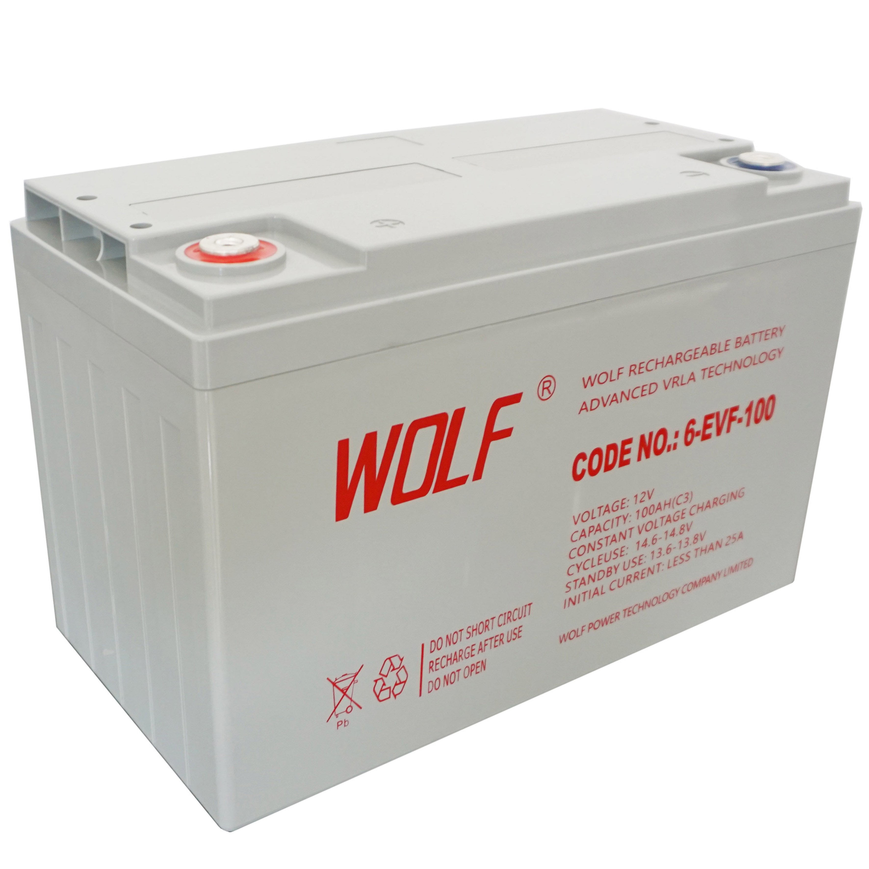 6-EVF-100 12V 100Ah Seal Lead Acid Low speed electric car start VRLA battery