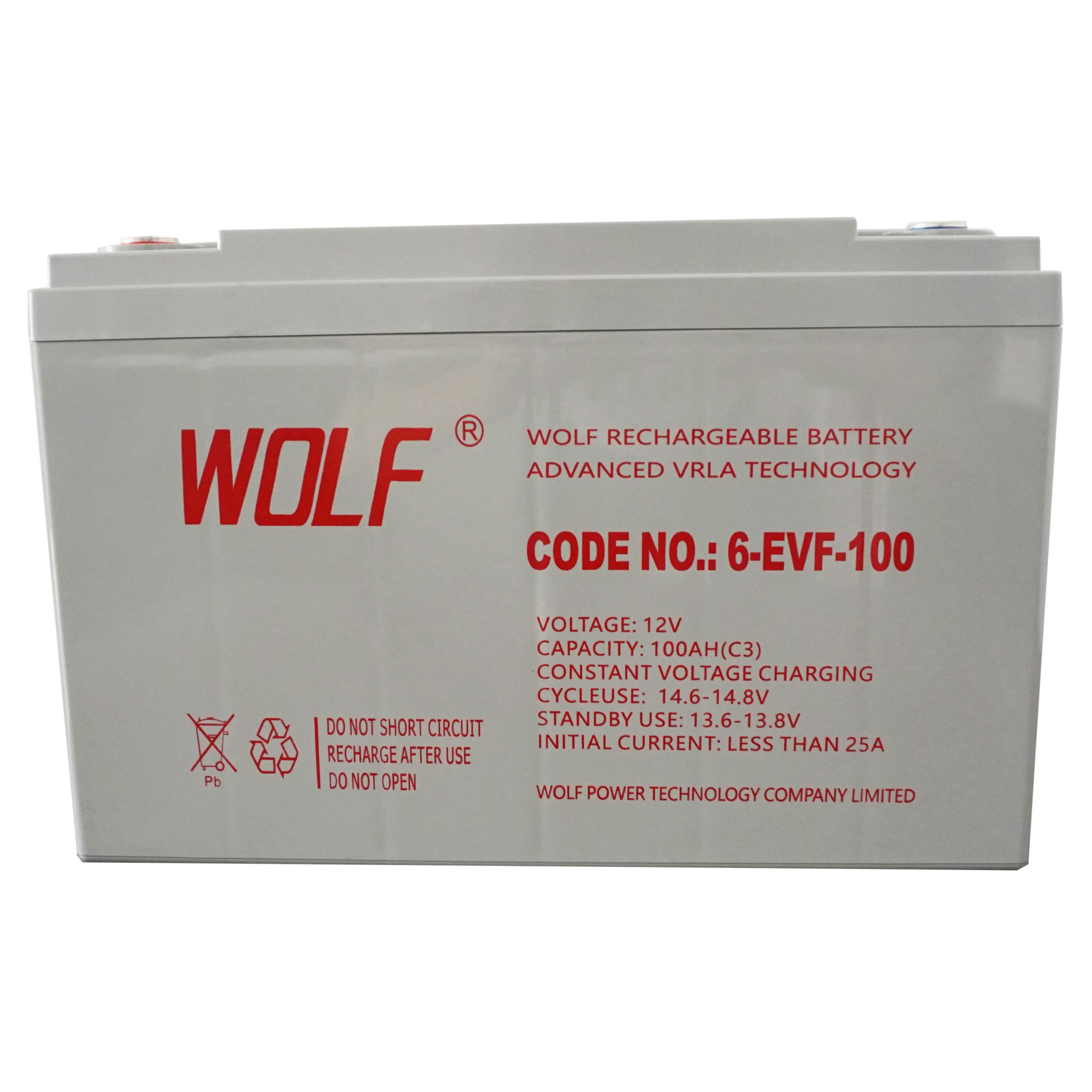 6-EVF-100 12V 100Ah Seal Lead Acid Low speed electric car start VRLA battery