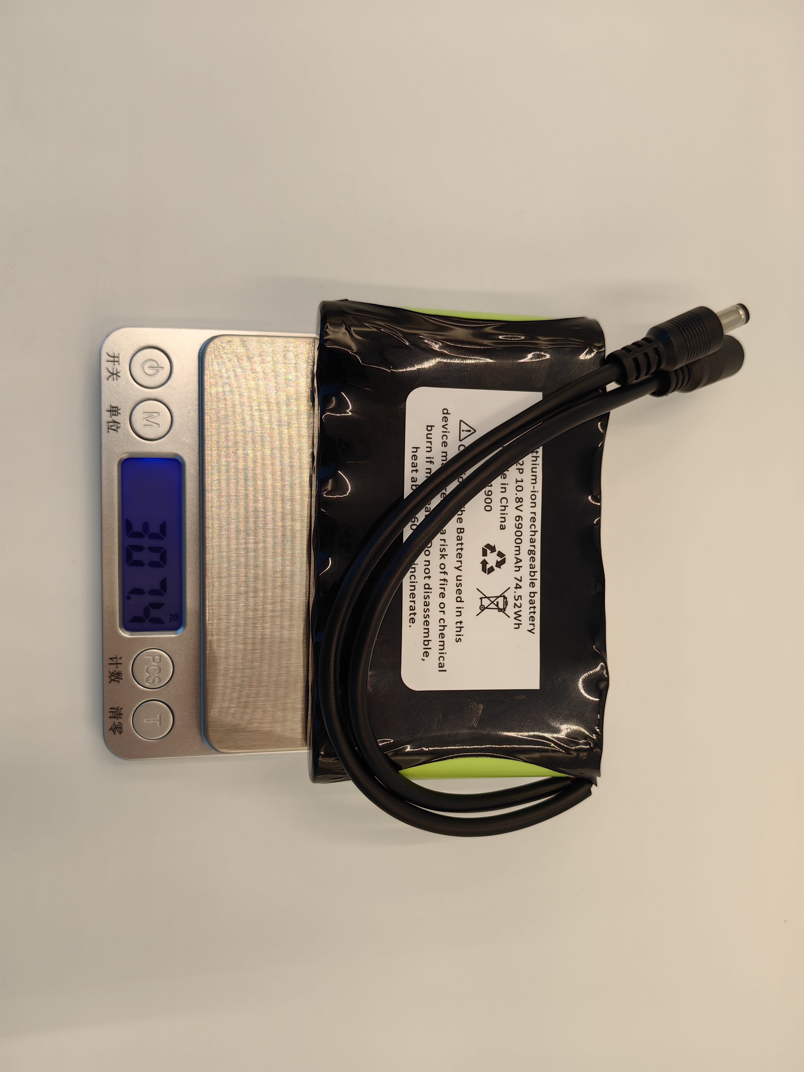 Li-Ion Battery 18650 cell 3S2P 10.8V 6900mAH with output input connector Lithium Ion Battery Pack