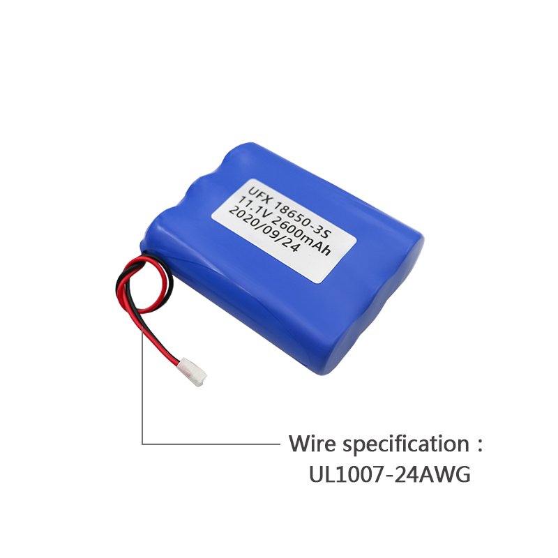 Professional Polymer Lithium-ion Cell Manufacturer Custom Drone Rechargeable Li-ion Battery UFX 18650-3S 2600mAh 11.1V High Qual