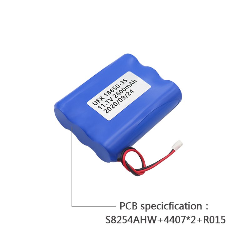 Professional Polymer Lithium-ion Cell Manufacturer Custom Drone Rechargeable Li-ion Battery UFX 18650-3S 2600mAh 11.1V High Qual