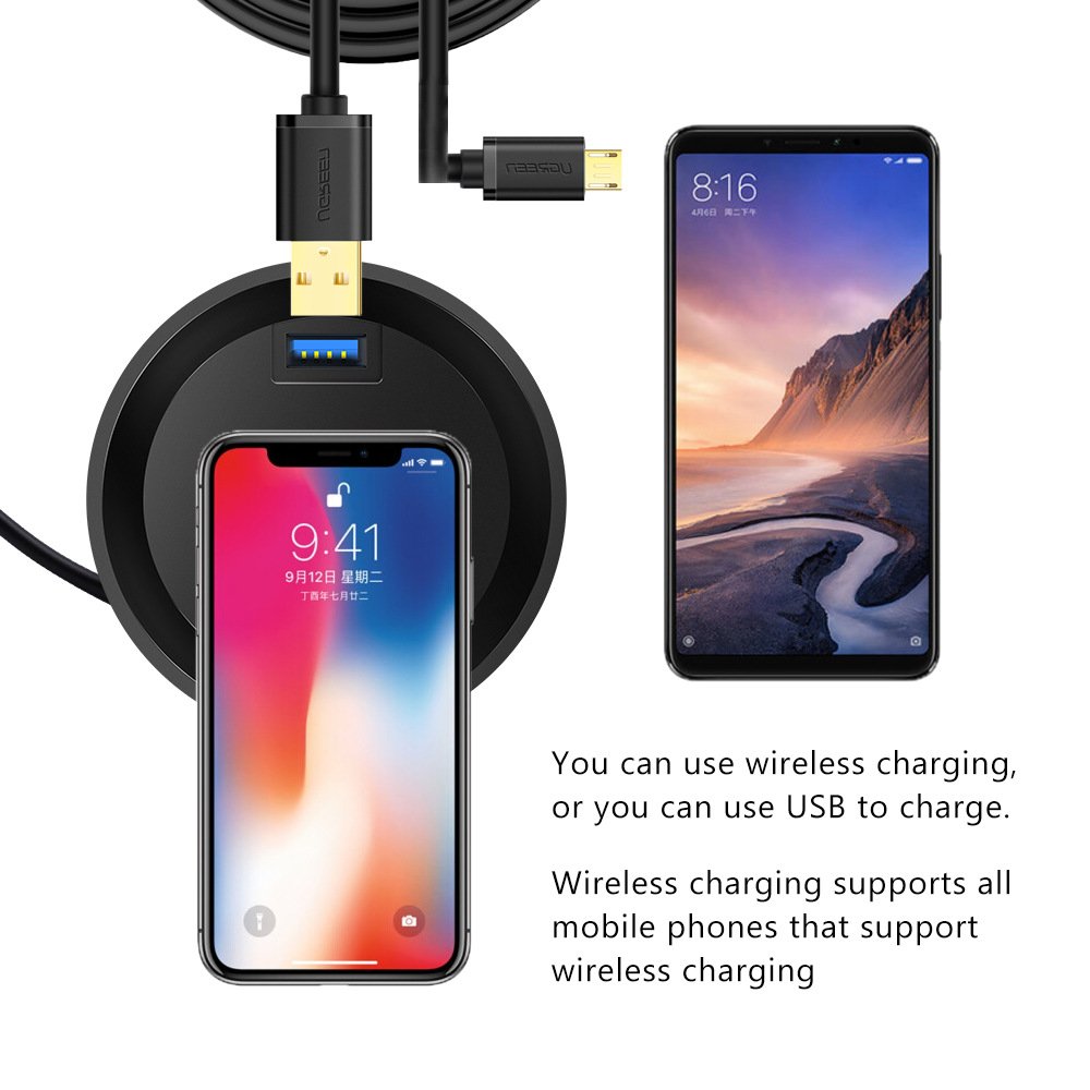 Best selling products 2025 in Europe home office Electric universal QC3.0 Mobile Phone table wireless charger&Type-C