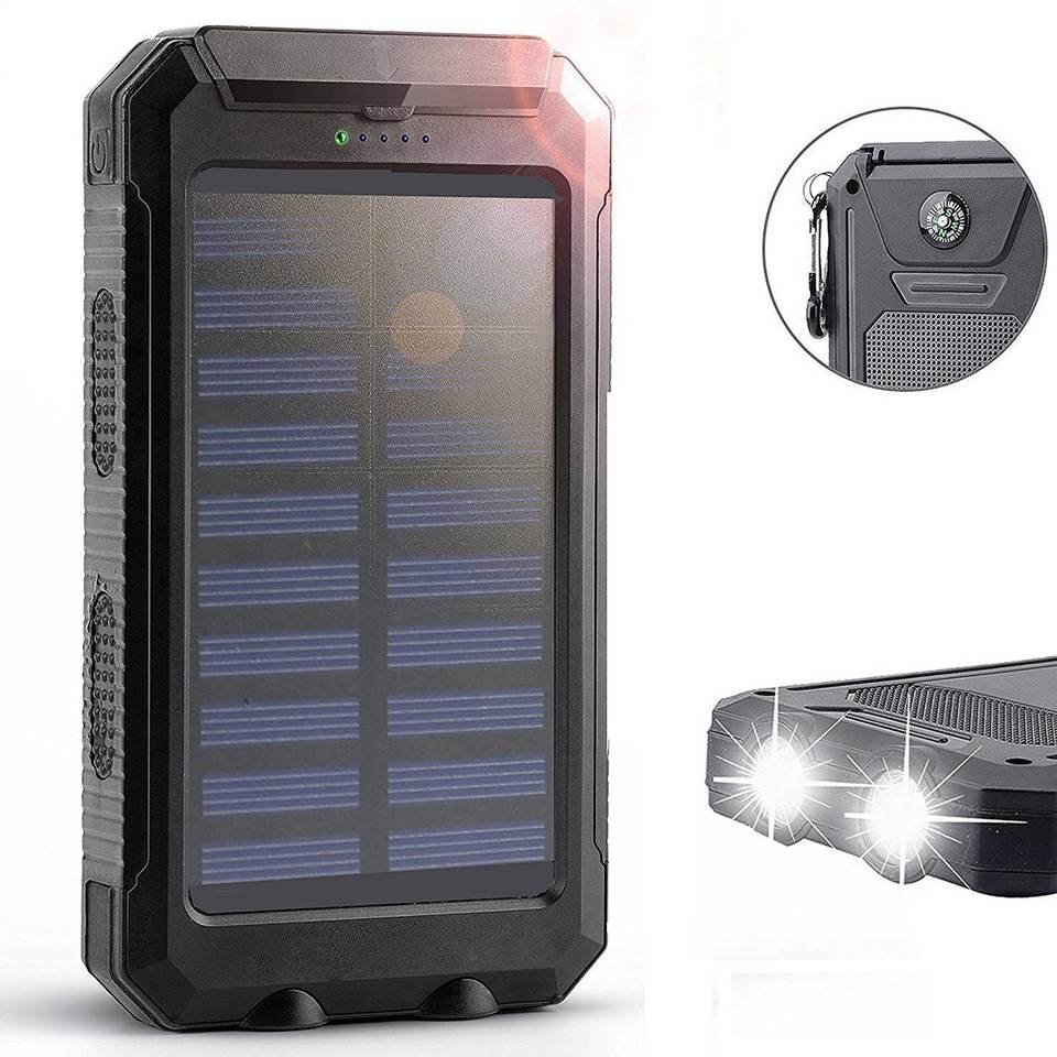 Waterproof Outdoor Solar Battery Power Bank Supplies 10000mah Solar Panel Portable Charger