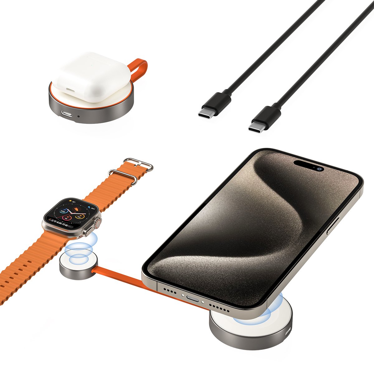 QI2 wireless charging station 3 in 1 desktop wireless charger for iphone ,airpods ,iwatch samsung