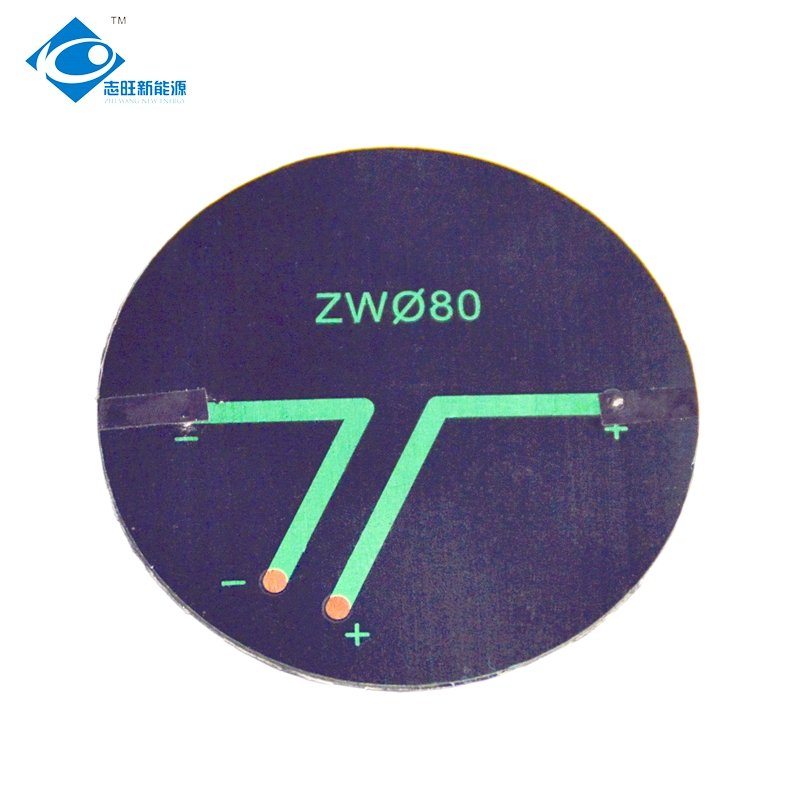 5.5V PET Solar Photovoltaic Panel ZW-Dia80-P Customized Semi-flexible Solar Panels 0.5W Lightweight Solar Panels Charger
