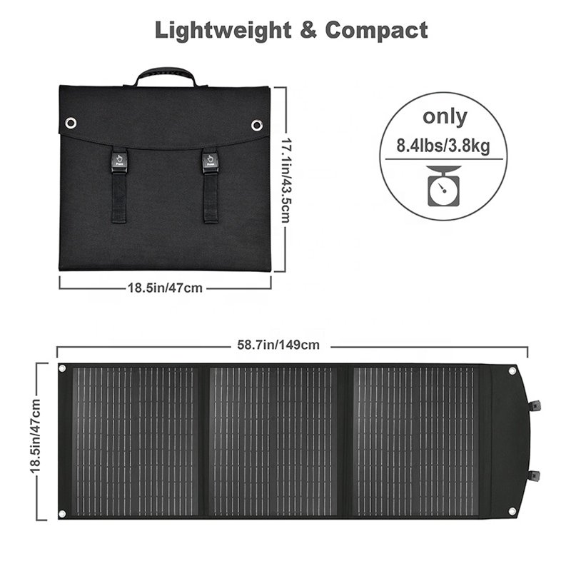 2024 new 18V portable foldable solar panel 100w 110w solar system fold able solar panels kit for camping