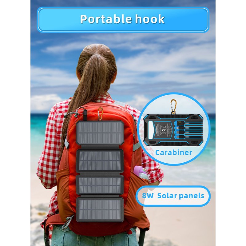 US USA Stock Quick Selling High Capacity 36000mAh Battery Solar Power Bank Fast Charger For Mobile Phone Wireless