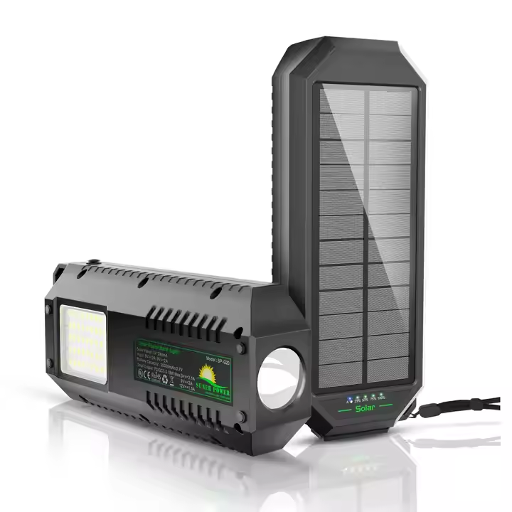 Outdoor Sport Waterproof LED Flashlight Solar Powerbank 20000mAh Powerbank Smart Power Bank 20000mAh Powerbank Solar Power