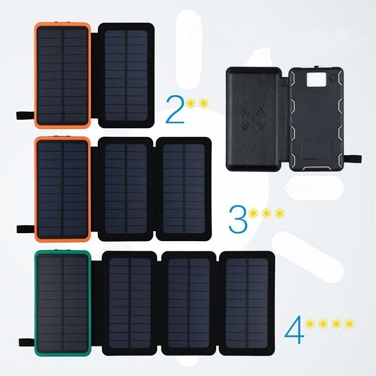Waterproof 20000mAh Solar Power Bank Panels Detachable Solar Charger Outdoor Powerbank Solar With LED Display For Cell phone